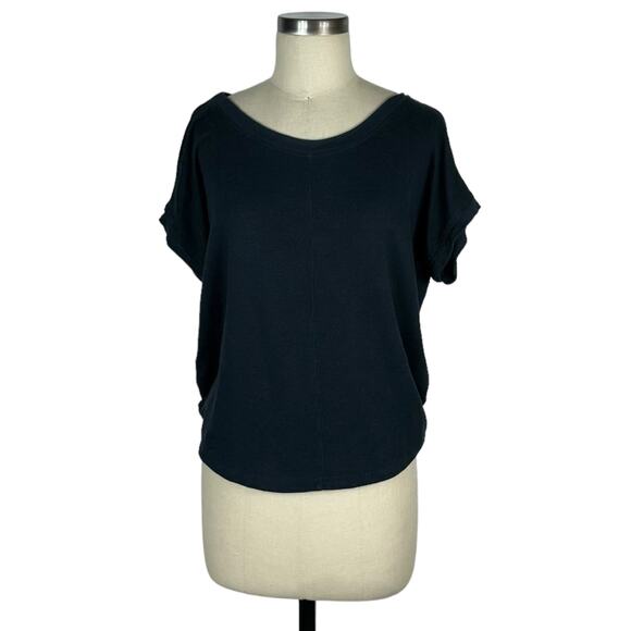 DAILY PRACTICE Blue Cowl Back Short Sleeve Top Women's Size XS Anthropologie - Picture 2 of 6